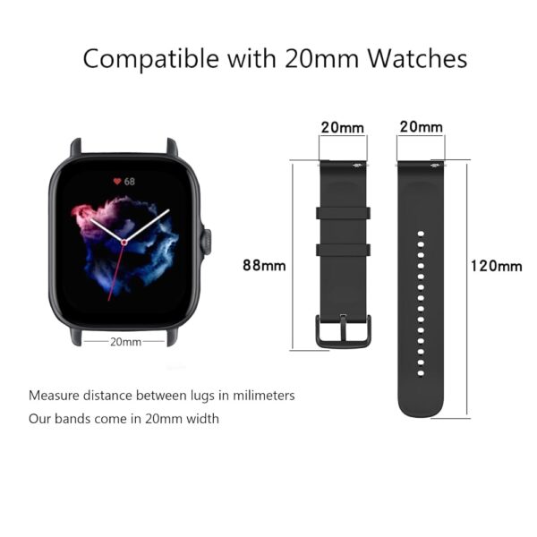 Silicone Bands for Amazfit GTSGTS2 GTS 3GTS 2eGTS 2 miniGTS 4 miniGTS 4GTR mini | 20MM Replacement Watch Straps - Image 7