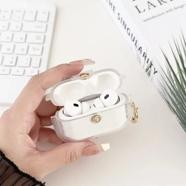 For AirPods 4 Earphone Case Magnetic Earphone Case Anti-drop TPU Protective Case With Round Buckle - Image 4