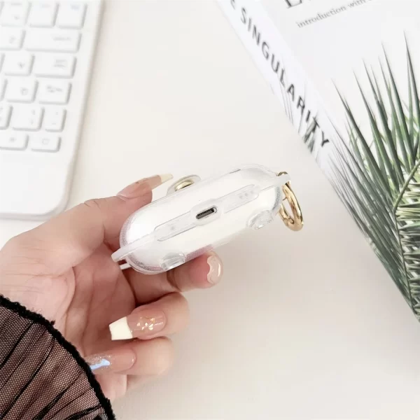 For AirPods 4 Earphone Case Magnetic Earphone Case Anti-drop TPU Protective Case With Round Buckle - Image 2