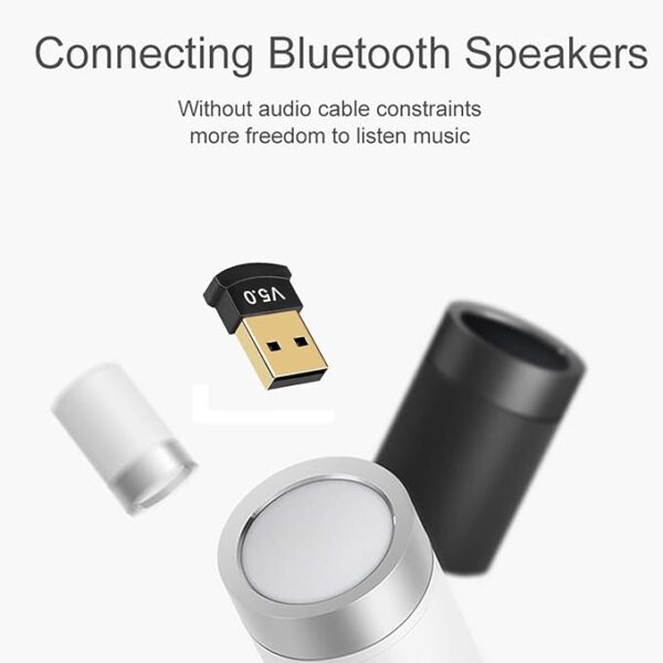Sellingal Ultra-Mini Bluetooth CSR 4.0 USB Dongle Adapter for Windows Computer (Black:Golden) - Image 2