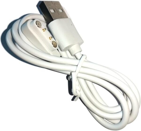 ARSMI 3 Pack Charging Cable Magnetic Pogo Pin Male 2-Pin 4.0mm Nick-Adapter USB A Male 60cm Length Magnet Charge Power Cable