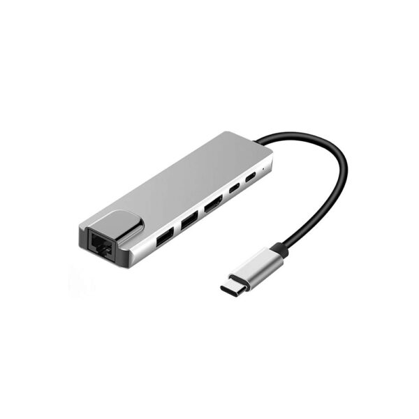 6 in 1 USB-C Hub Multi-port Adapter USB Type C