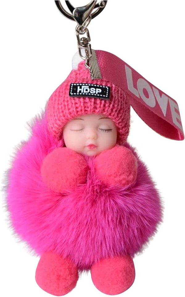 Preserved Fresh Rose Flower Keychains Cute Doll Keys Fob Ring Charm Accessories - Image 7