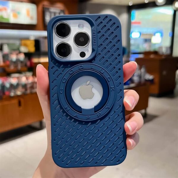 Heat Dissipation Breathable Magsafe Magnetic iPhone Case with Stand - Image 4