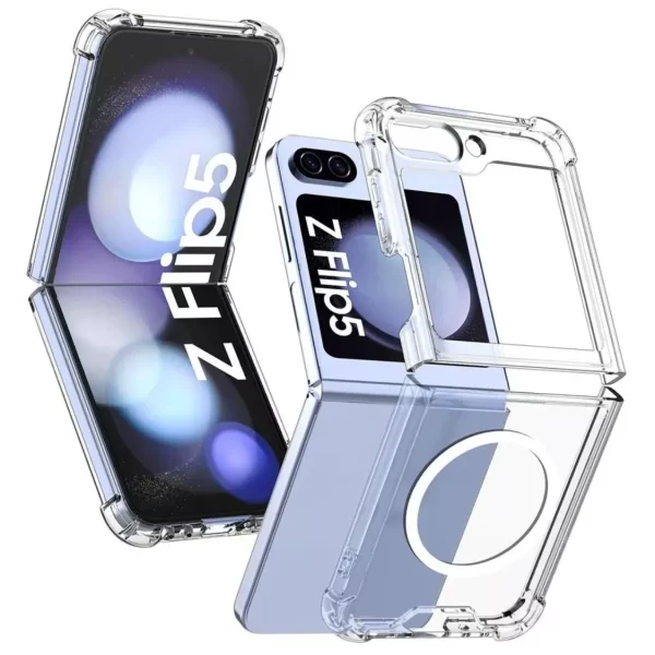 Ringke Fusion [Compatible with MagSafe] Designed for Samsung Galaxy Z Flip 6 Case, Transparent Scratch Resistant Shockproof Bumper Phone Cover - Magnetic Clear - Image 2