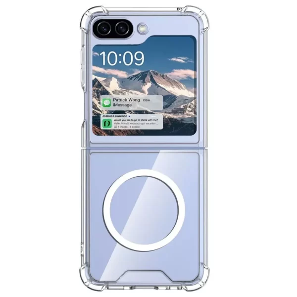 Ringke Fusion [Compatible with MagSafe] Designed for Samsung Galaxy Z Flip 6 Case, Transparent Scratch Resistant Shockproof Bumper Phone Cover - Magnetic Clear - Image 5
