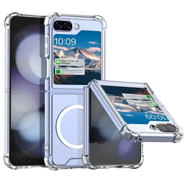 Ringke Fusion [Compatible with MagSafe] Designed for Samsung Galaxy Z Flip 6 Case, Transparent Scratch Resistant Shockproof Bumper Phone Cover - Magnetic Clear