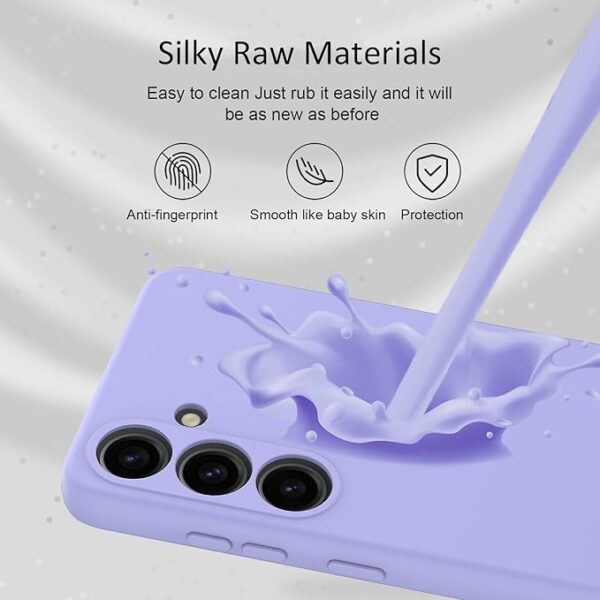 HAII Case for Samsung Galaxy A55 5G,Slim Liquid Silicone Cover with Scratch-Resistant Microfiber Lining Shockproof Soft Silicone Protective Case for Samsung Galaxy A55 5G (Purple) - Image 2