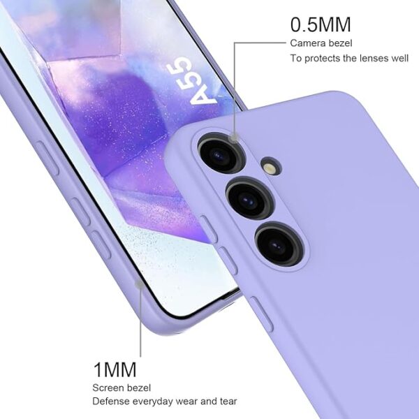 HAII Case for Samsung Galaxy A55 5G,Slim Liquid Silicone Cover with Scratch-Resistant Microfiber Lining Shockproof Soft Silicone Protective Case for Samsung Galaxy A55 5G (Purple) - Image 6